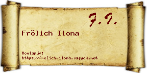 Frölich Ilona névjegykártya